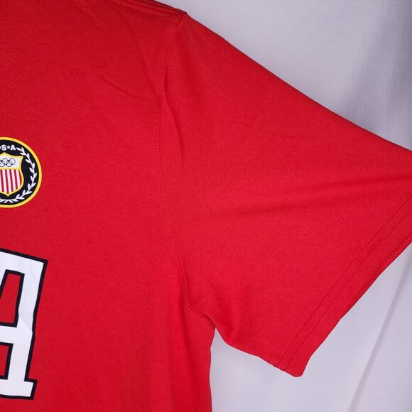 Nike USA Olympics T Shirt Mens Large Red Dri Fit Athletic Cut - Picture 4 of 10